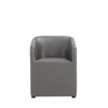 Anna Modern Round Faux Leather Dining Armchair in Pewter (Set of 2) MHC-2-DC059AR-PE