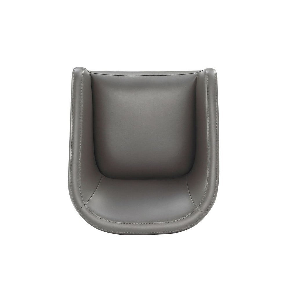 Anna Modern Round Faux Leather Dining Armchair in Pewter (Set of 2) MHC-2-DC059AR-PE