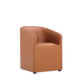 Anna Modern Round Faux Leather Dining Armchair in Saddle (Set of 2) MHC-2-DC059AR-SA