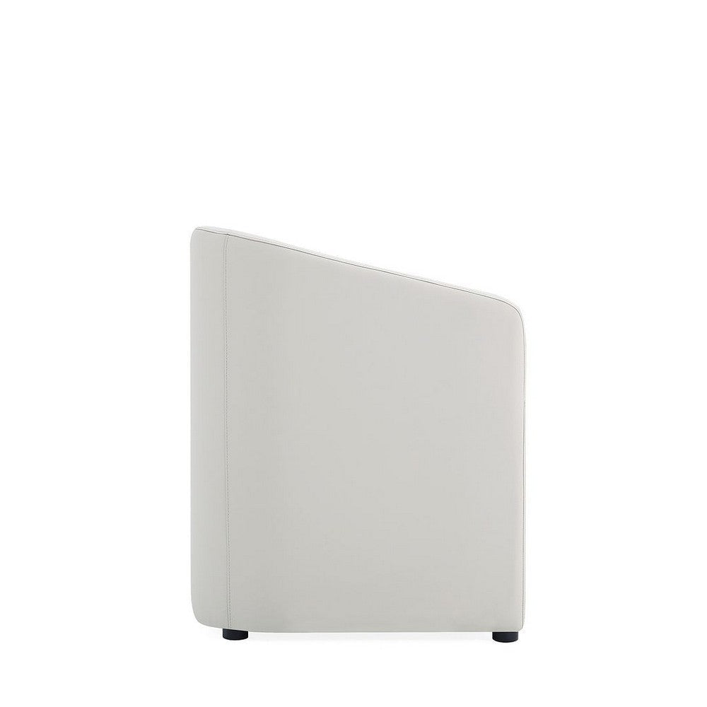 Anna Modern Round Faux Leather Dining Armchair in Light Stone Grey (Set of 2) MHC-2-DC059AR-ST