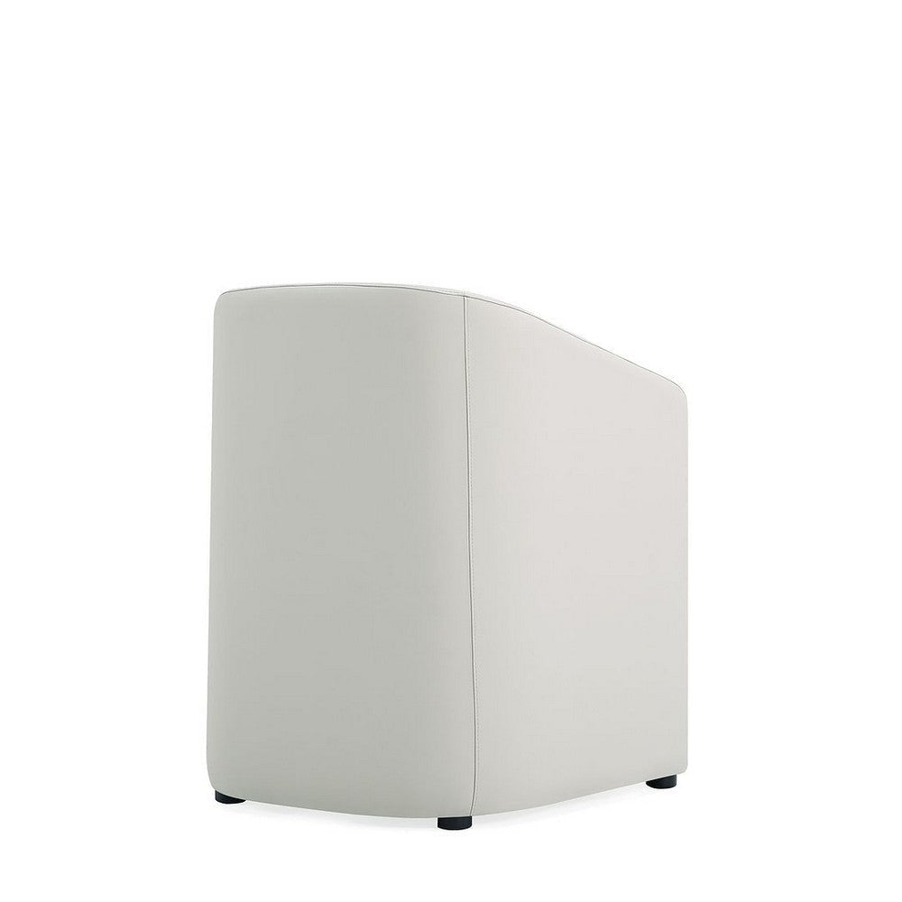 Anna Modern Round Faux Leather Dining Armchair in Light Stone Grey (Set of 2) MHC-2-DC059AR-ST