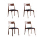 Modern Moderno Stackable Dining Chair Upholstered in Leatherette with Solid Wood Frame in Walnut and Black- Set of 4