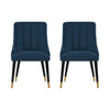 Modern Eda Velvet Dining Chair in Midnight Blue- Set of 2