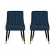 Modern Eda Velvet Dining Chair in Midnight Blue- Set of 2