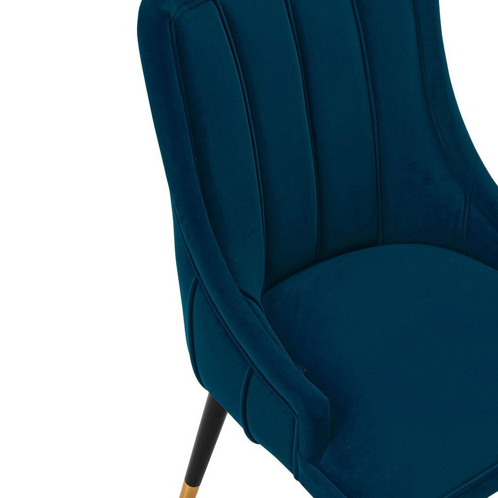 Modern Eda Velvet Dining Chair in Midnight Blue- Set of 2 MHC-2-DC073-BL