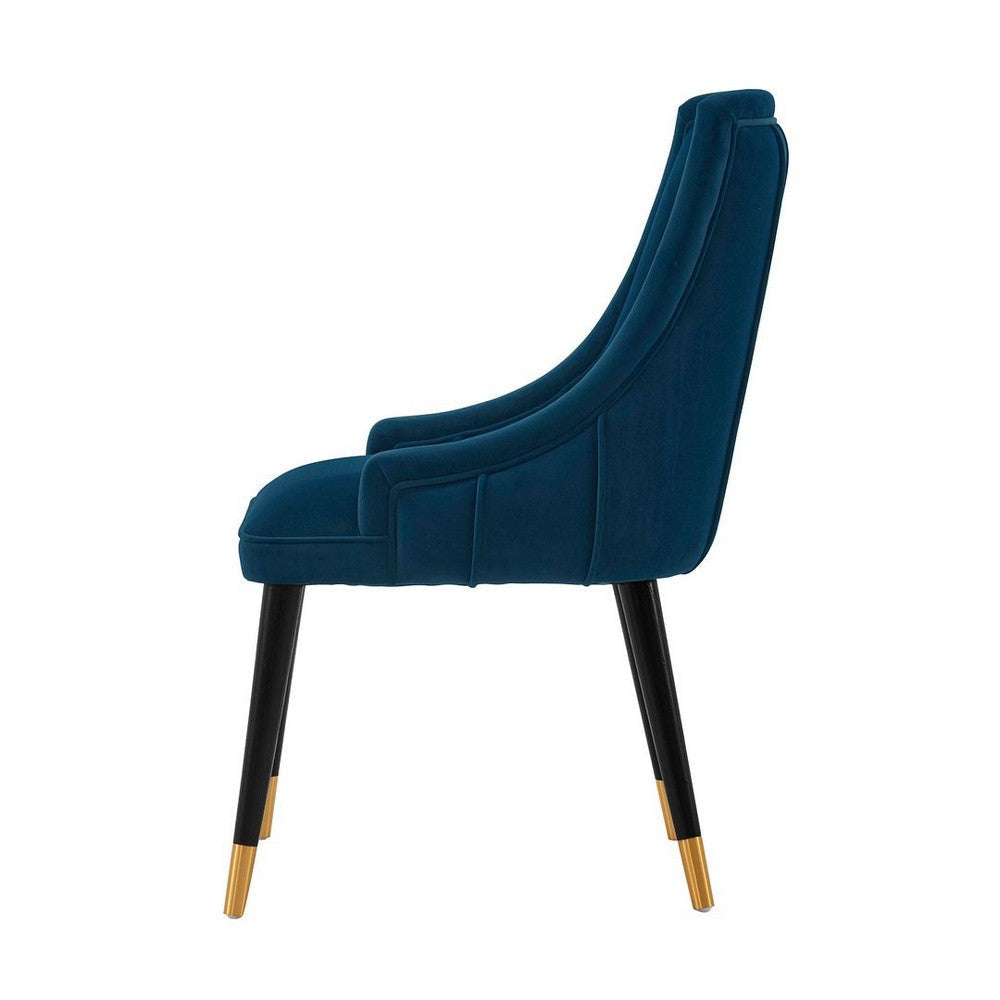 Modern Eda Velvet Dining Chair in Midnight Blue- Set of 2 MHC-2-DC073-BL