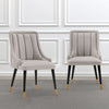 Modern Eda Velvet and Leatherette Dining Chair in Grey- Set of 2