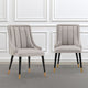 Modern Eda Velvet and Leatherette Dining Chair in Grey- Set of 2