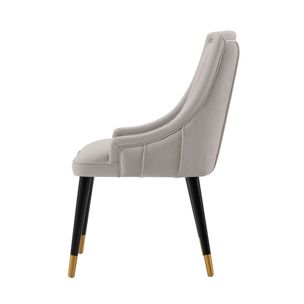 Modern Eda Velvet and Leatherette Dining Chair in Grey- Set of 2 MHC-2-DC073-GY