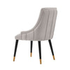 Modern Eda Velvet and Leatherette Dining Chair in Grey- Set of 2 MHC-2-DC073-GY