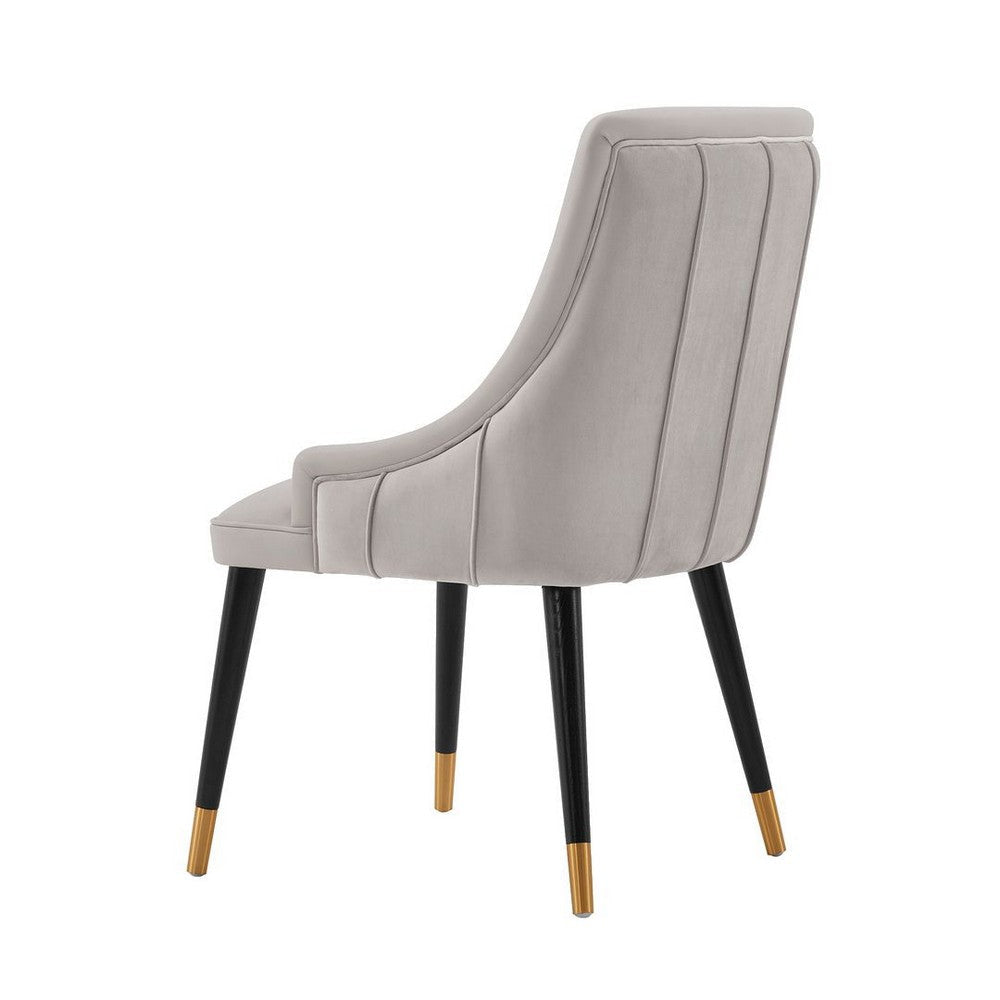 Modern Eda Velvet and Leatherette Dining Chair in Grey- Set of 2 MHC-2-DC073-GY