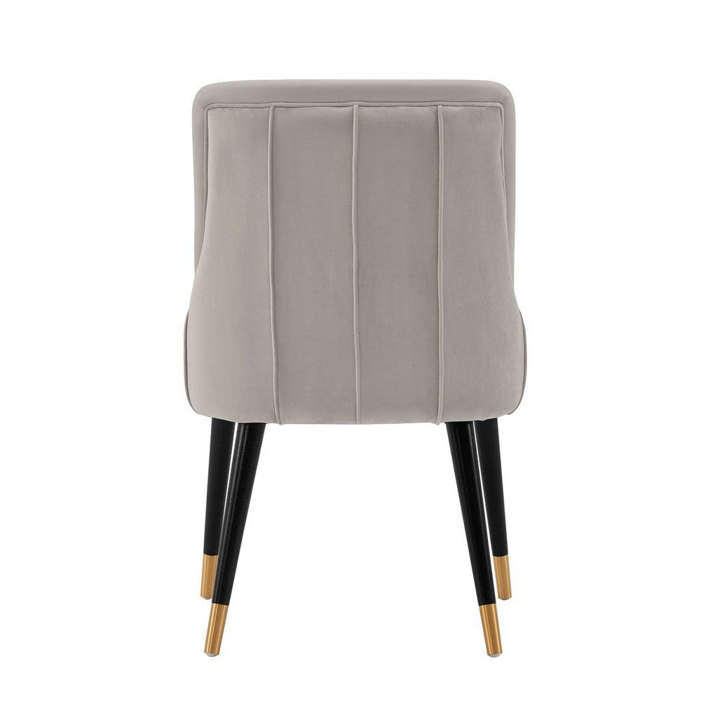 Modern Eda Velvet and Leatherette Dining Chair in Grey- Set of 2 MHC-2-DC073-GY