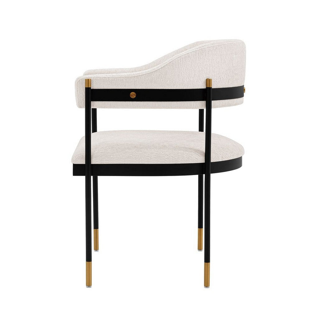 Modern Lia Boucle Dining Armchair in Cream - Set of 2 MHC-2-DC074-CR
