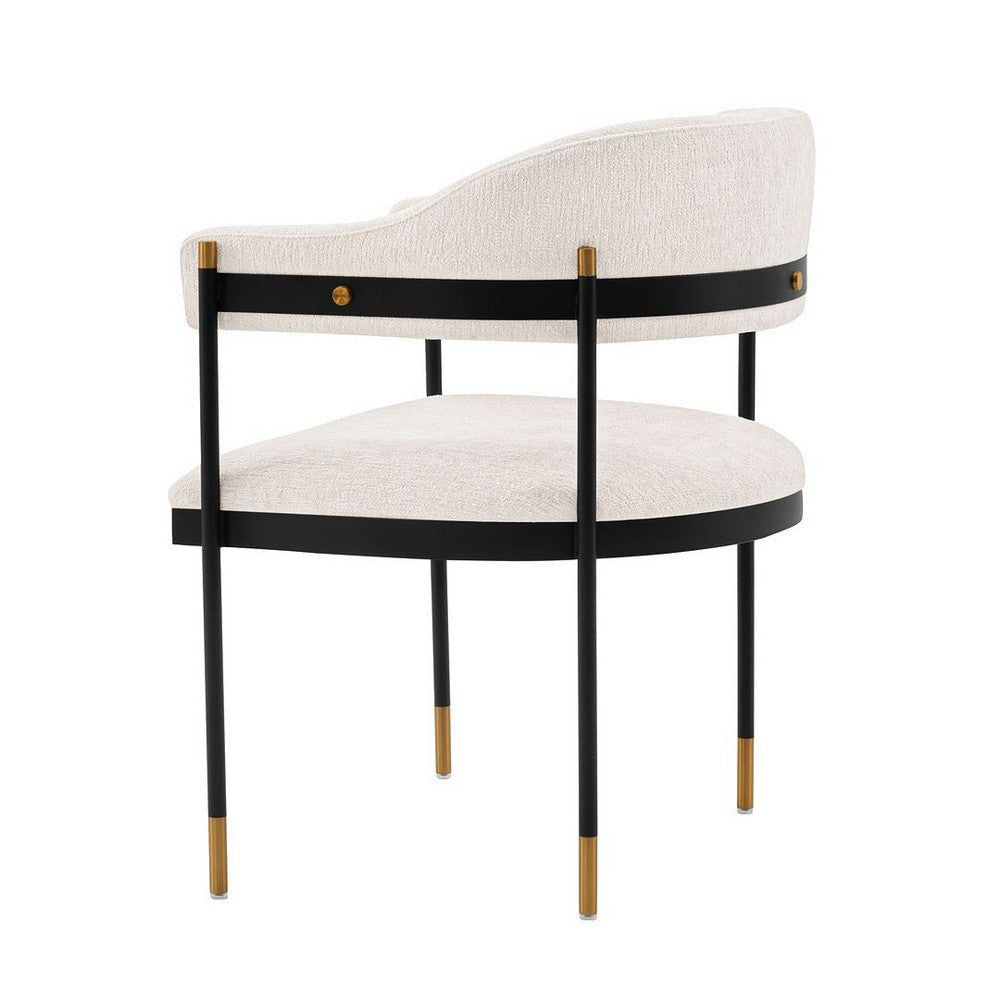 Modern Lia Boucle Dining Armchair in Cream - Set of 2 MHC-2-DC074-CR