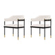 Modern Lia Boucle Dining Armchair in Cream - Set of 2