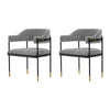 Modern Lia Boucle Dining Armchair in Grey - Set of 2