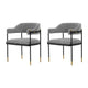 Modern Lia Boucle Dining Armchair in Grey - Set of 2