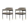 Modern Lia Boucle Dining Armchair in Stone - Set of 2
