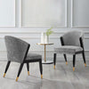 Modern Ola Boucle Dining Chair in Grey- Set of 2