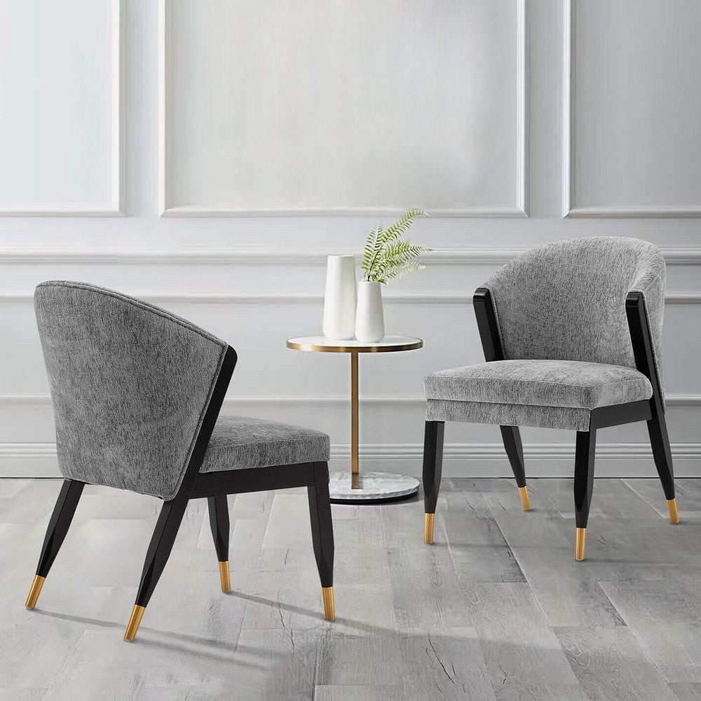 Modern Ola Boucle Dining Chair in Grey- Set of 2