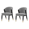 Modern Ola Boucle Dining Chair in Grey- Set of 2