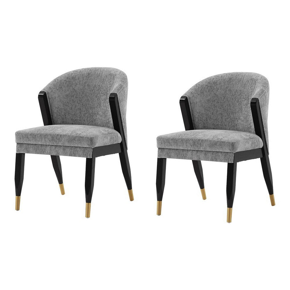 Modern Ola Boucle Dining Chair in Grey- Set of 2
