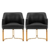 Modern Edra Leatherette  Dining Armchair in Black - Set of 2