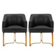Modern Edra Leatherette  Dining Armchair in Black - Set of 2