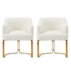 Modern Edra Leatherette  Dining Armchair in Cream - Set of 2