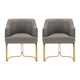 Modern Edra Leatherette  Dining Armchair in Taupe - Set of 2