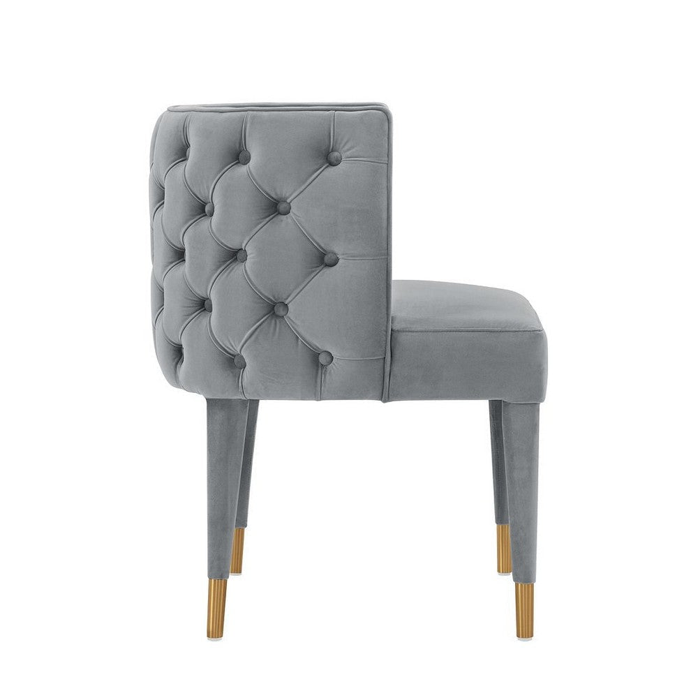 Modern Maya Tufted Velvet Dining Chair in Grey - Set of 2 MHC-2-DC079-GY