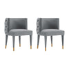 Modern Maya Tufted Velvet Dining Chair in Grey  - Set of 2