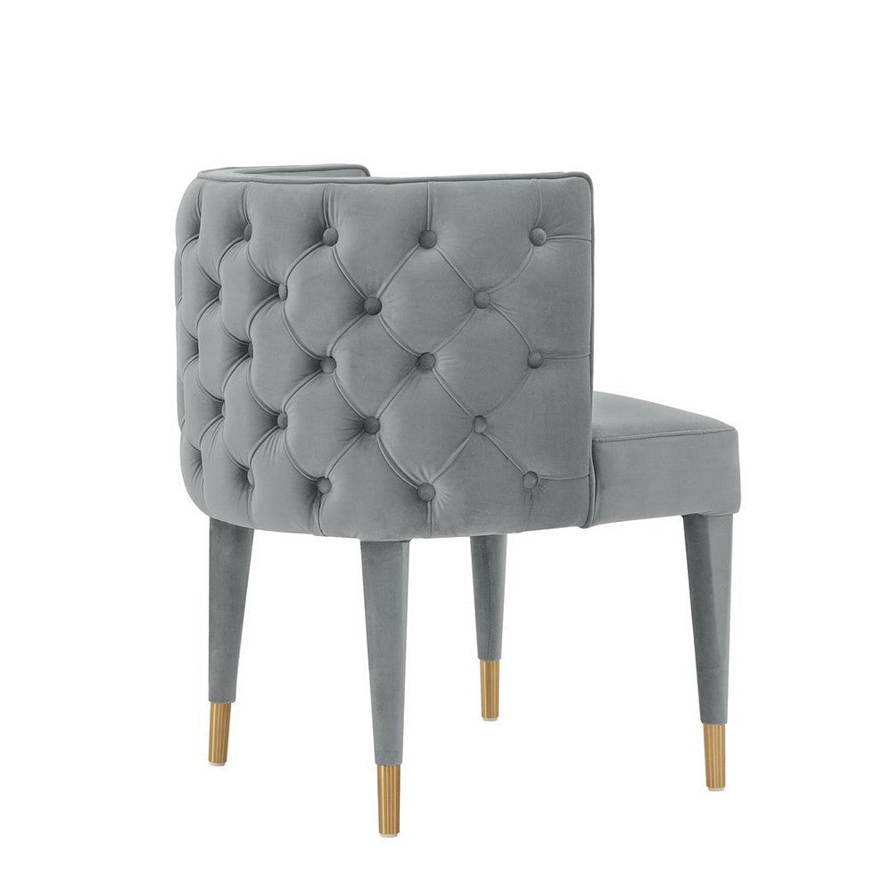 Modern Maya Tufted Velvet Dining Chair in Grey - Set of 2 MHC-2-DC079-GY
