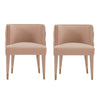 Modern Maya Tufted Velvet Dining Chair in Nude  - Set of 2