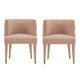Modern Maya Tufted Velvet Dining Chair in Nude  - Set of 2