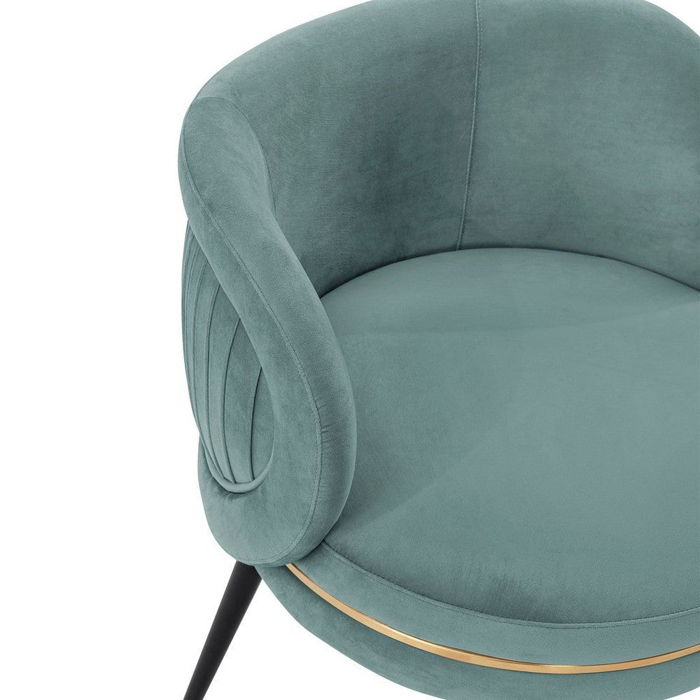 Modern Kaya Pleated Velvet Dining Chair in Mint Green - Set of 2 MHC-2-DC080-MG
