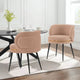 Modern Kaya Pleated Velvet Dining Chair in Nude - Set of 2