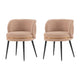 Modern Kaya Pleated Velvet Dining Chair in Nude - Set of 2