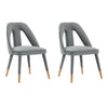 Modern Neda Velvet  Dining Chair in Grey - Set of 2