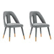 Modern Neda Velvet  Dining Chair in Grey - Set of 2