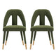 Modern Neda Velvet  Dining Chair in Olive Green - Set of 2