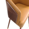 Modern Reeva Dining Chair Upholstered in Leatherette with Beech Wood Back and Solid Wood Legs in Walnut and Camal- Set of 2 MHC-2-DC082-CL