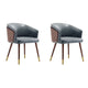 Modern Reeva Dining Chair Upholstered in Leatherette with Beech Wood Back and Solid Wood Legs in Walnut and Graphite Grey - Set of 2