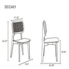 Versailles Square Dining Chair in Black and Natural Cane - Set of 4 MHC-2-DCCA01-BK