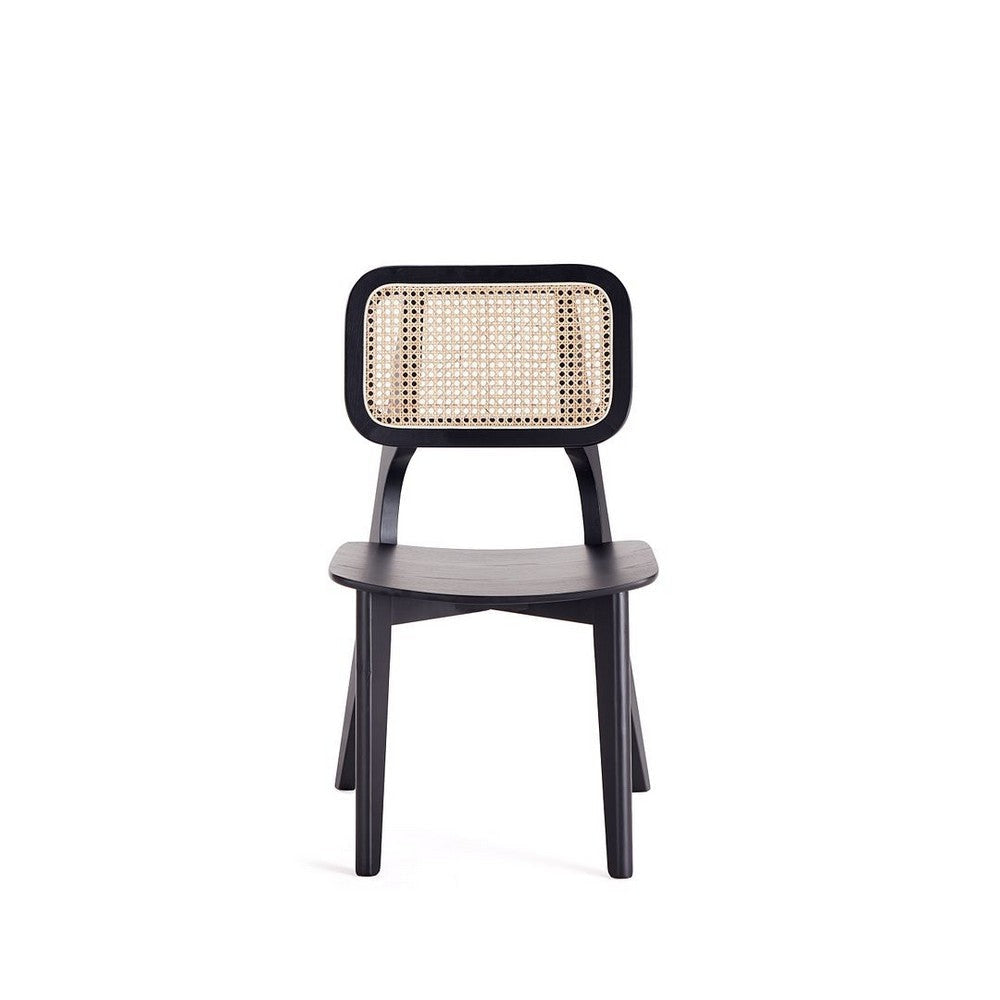 Versailles Square Dining Chair in Black and Natural Cane - Set of 4 MHC-2-DCCA01-BK