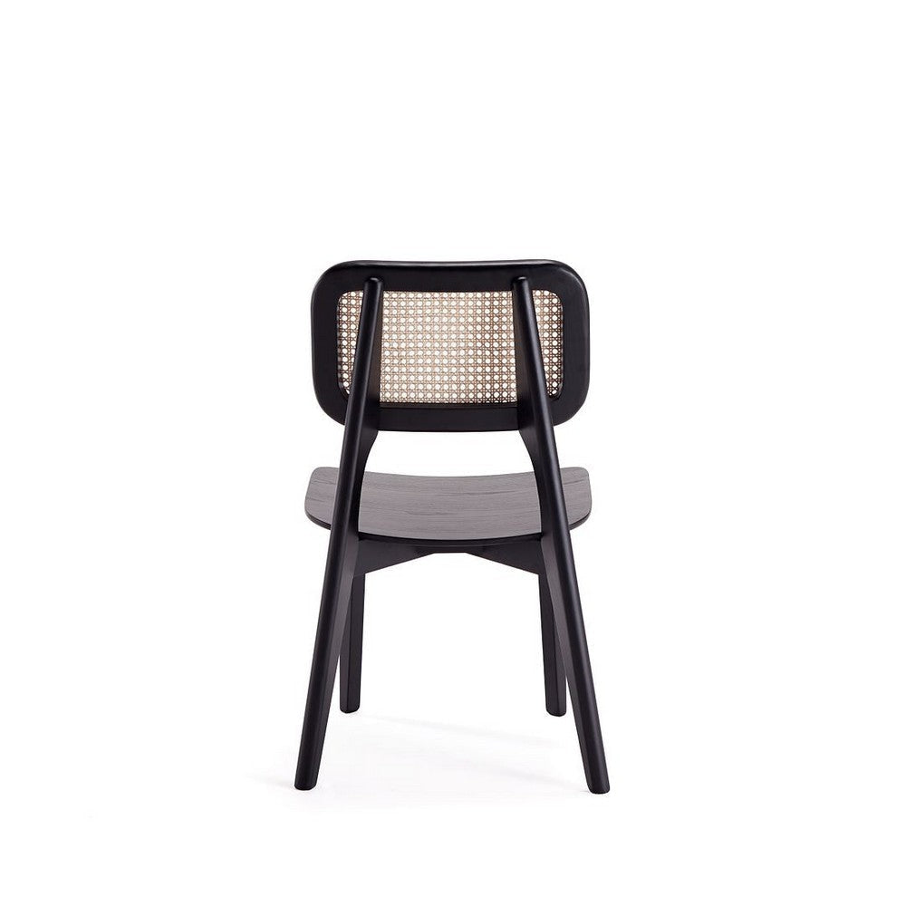 Versailles Square Dining Chair in Black and Natural Cane - Set of 4 MHC-2-DCCA01-BK