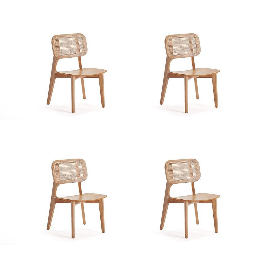Versailles Square Dining Chair in Nature Cane - Set of 4