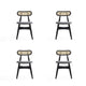 Colbert Dining Chair in Black and Cane with Grey Upholstered Seating - Set of 4