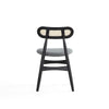 Colbert Dining Chair in Black and Cane with Grey Upholstered Seating - Set of 4 MHC-2-DCCA02-GY