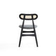 Colbert Dining Chair in Black and Cane with Grey Upholstered Seating - Set of 4 MHC-2-DCCA02-GY